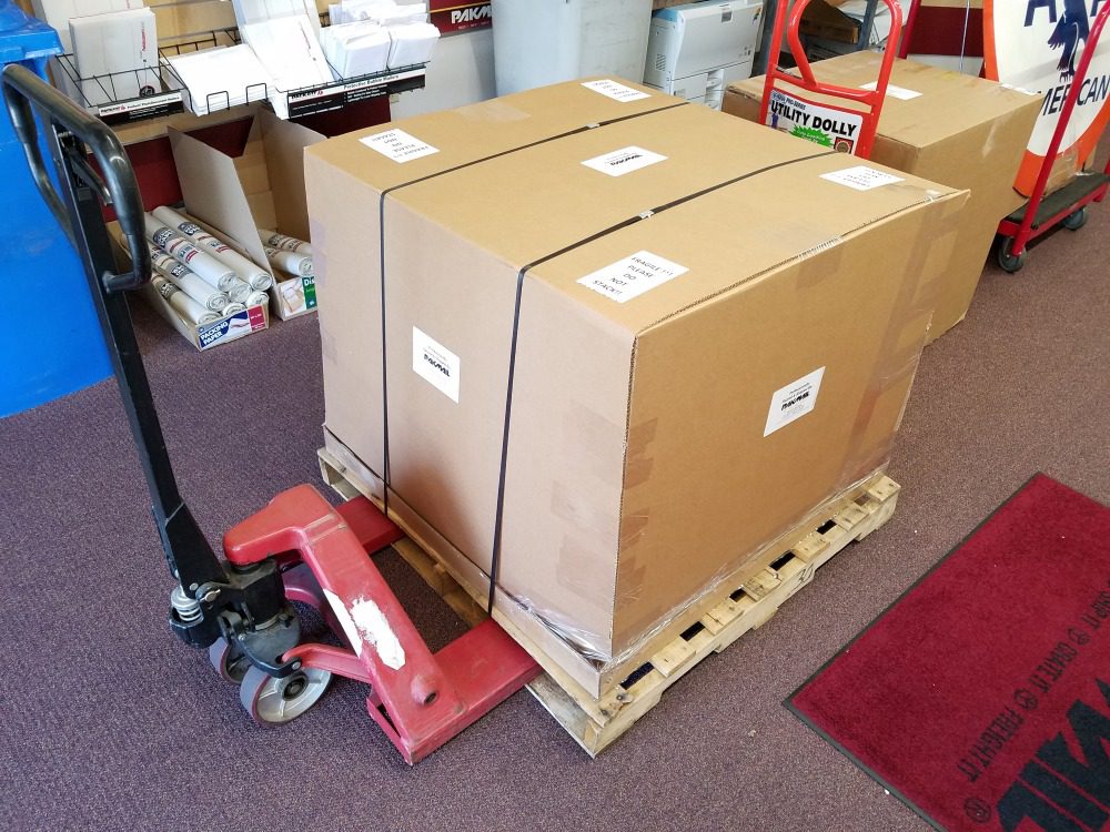 Photos réelles de l'emballage du fret