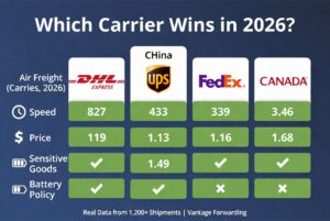 2026 Comparaison des transporteurs de fret aérien entre la Chine et le Canada - Marchandises sensibles au prix de la vitesse