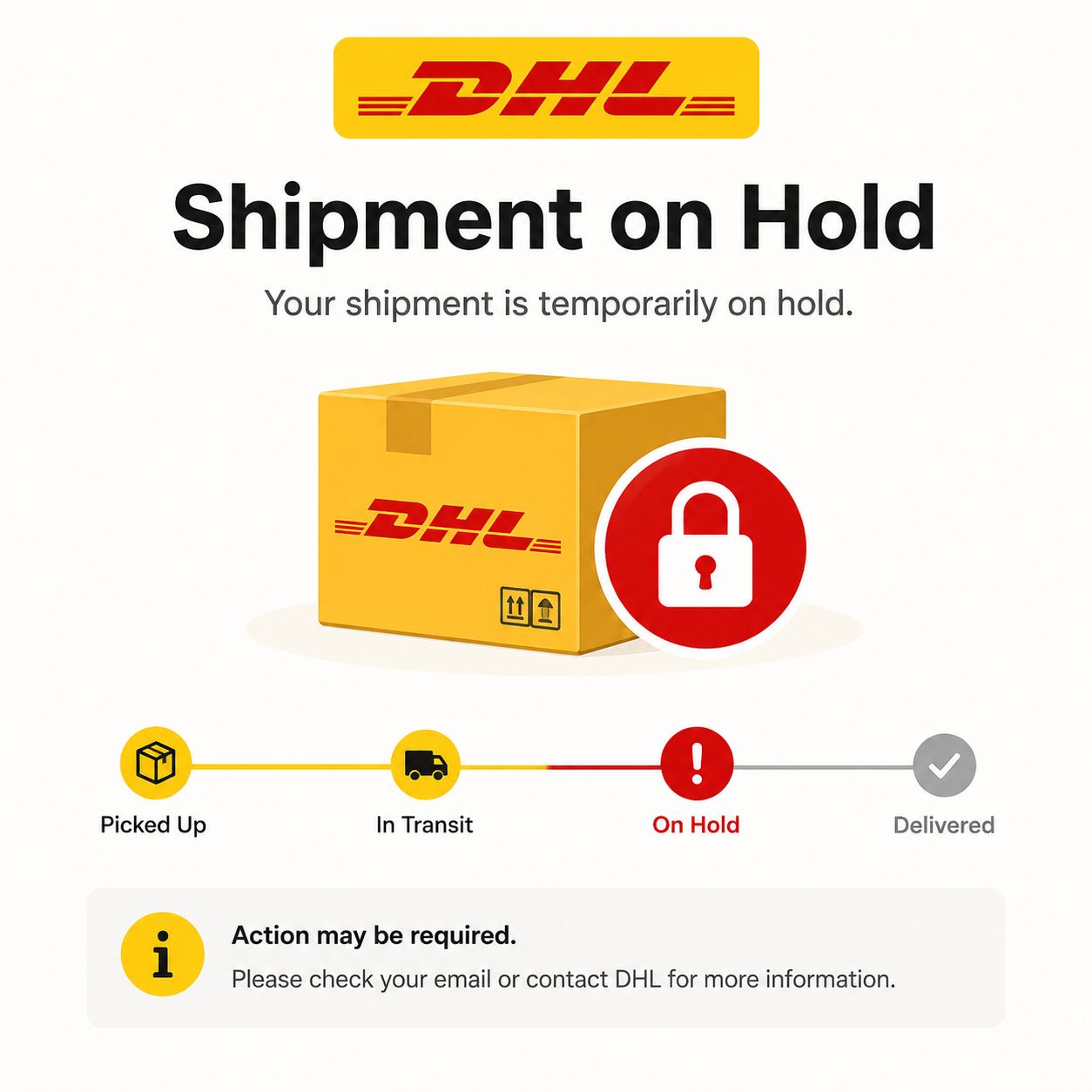 shipment on hold dhl stage