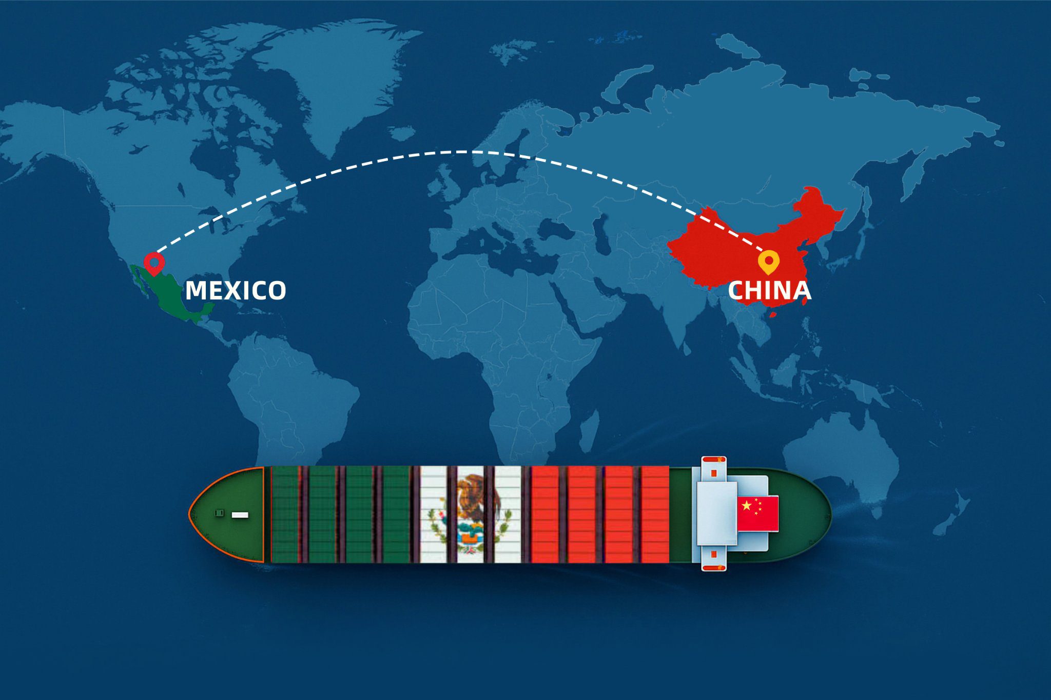 Logistik und Frachttransport von China nach Mexiko zur Fußball-WM
