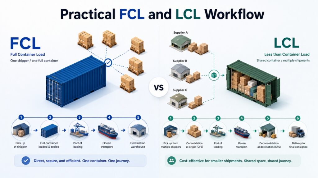 Flujo de trabajo práctico para FCL y LCL