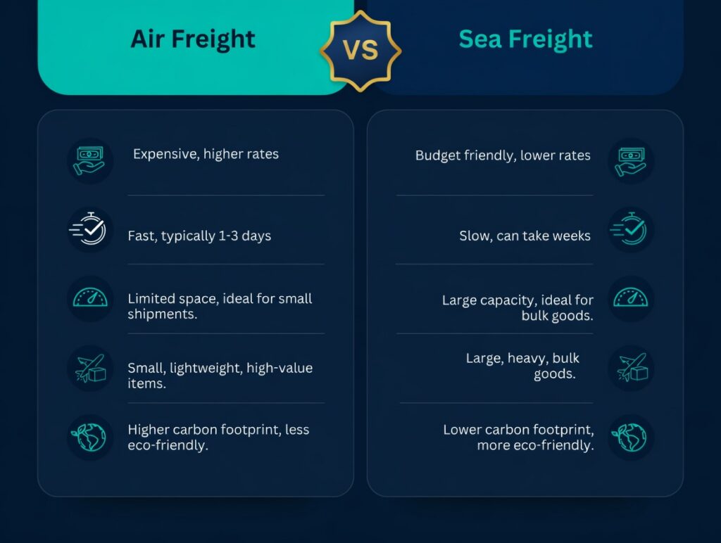 Luftfracht VS Seefracht